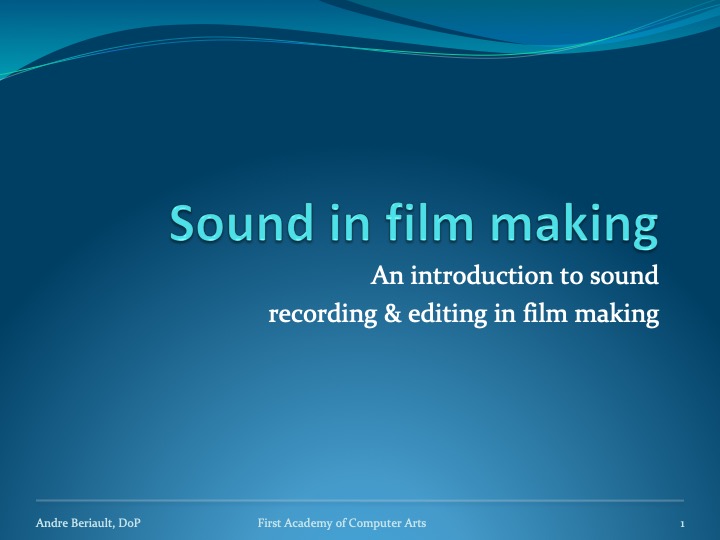 Title image: Sound in film making